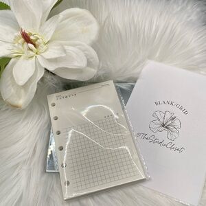 New! PM SIZE AGENDA REFILL PAGES, BLANK GRID Pack of 40-50 sheets, 6 holes